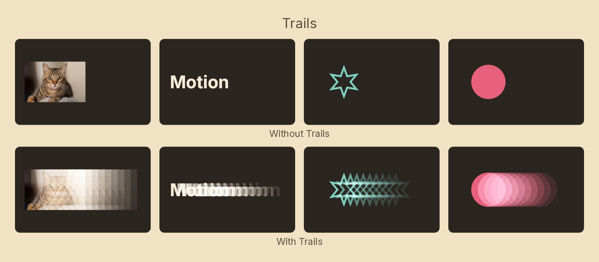 Trails effect demo